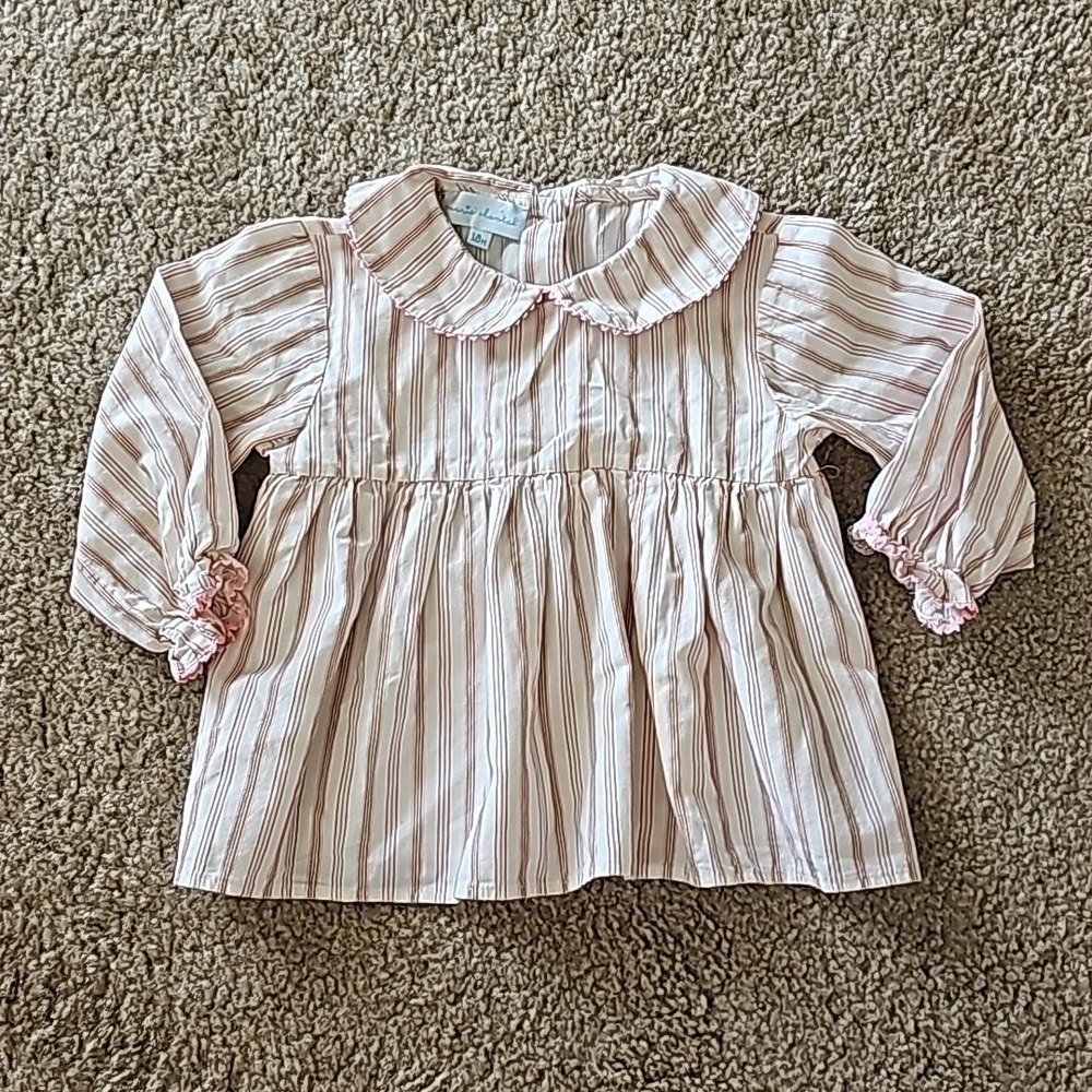 Marie Chantal 18M peter pan collar striped blouse